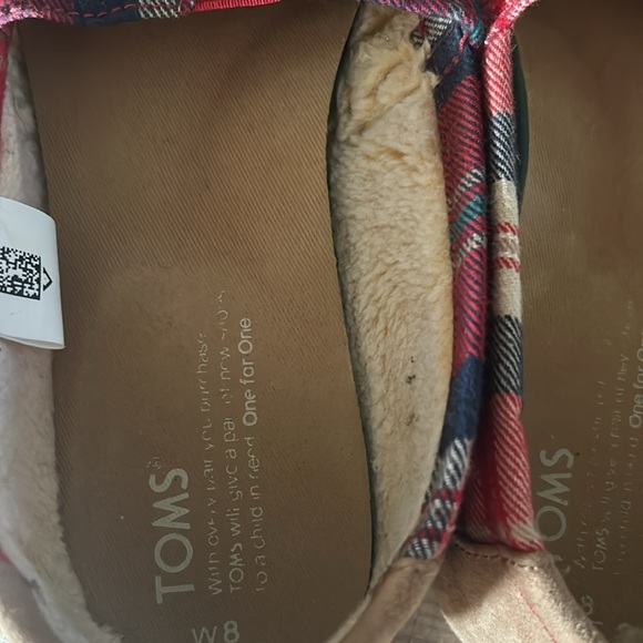 Toms plaid Sherpa lined slip-ons - Picture 3 of 5